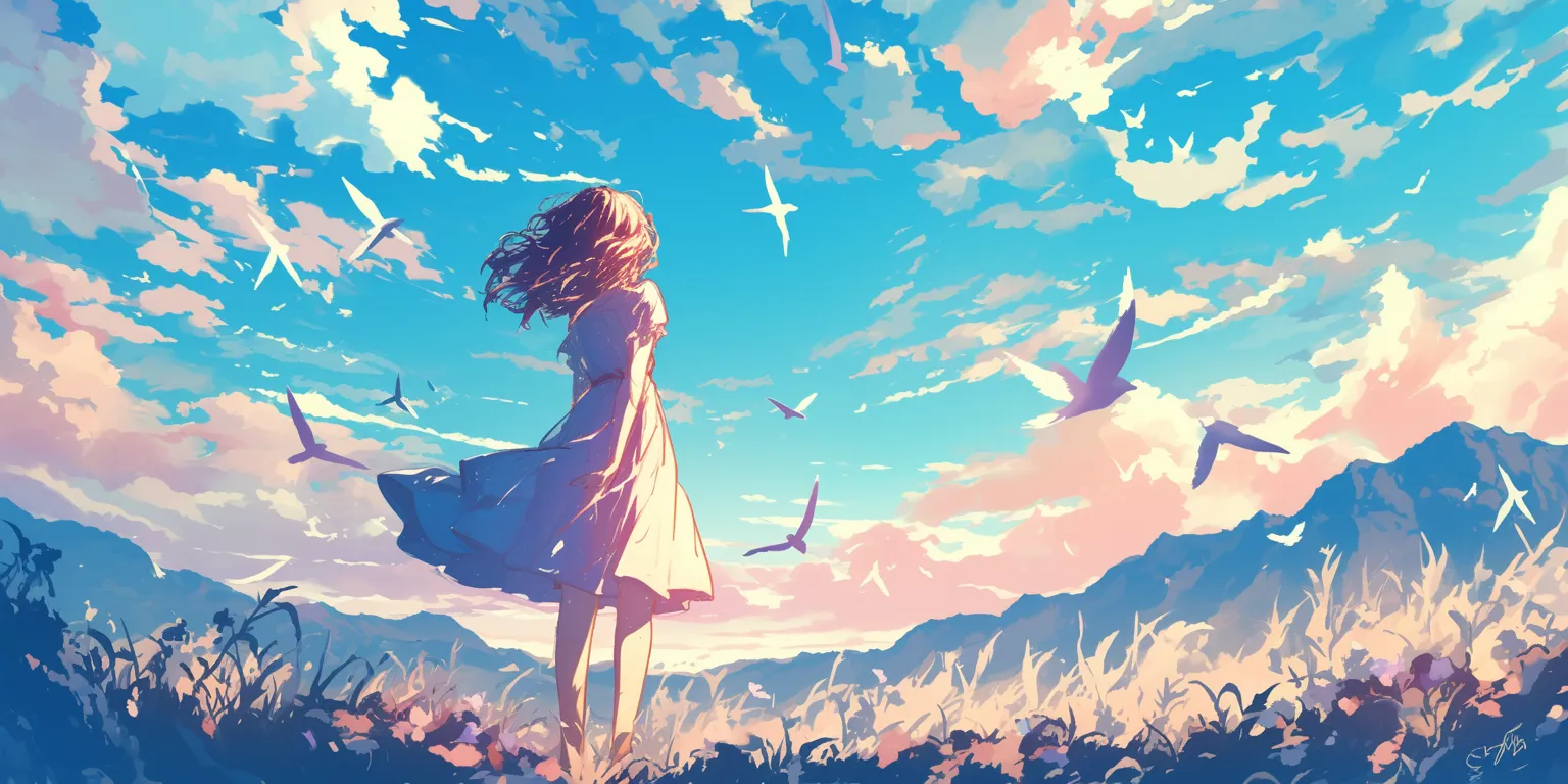 anime cute wallpaper sky, 2560x1440, 1920x1080, wonderland, ghibli