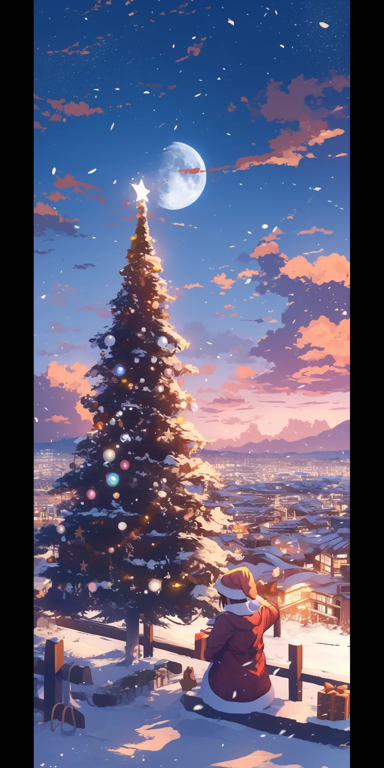 christmas anime wallpaper christmas, xmas, amoled, lockscreen, wallpapers