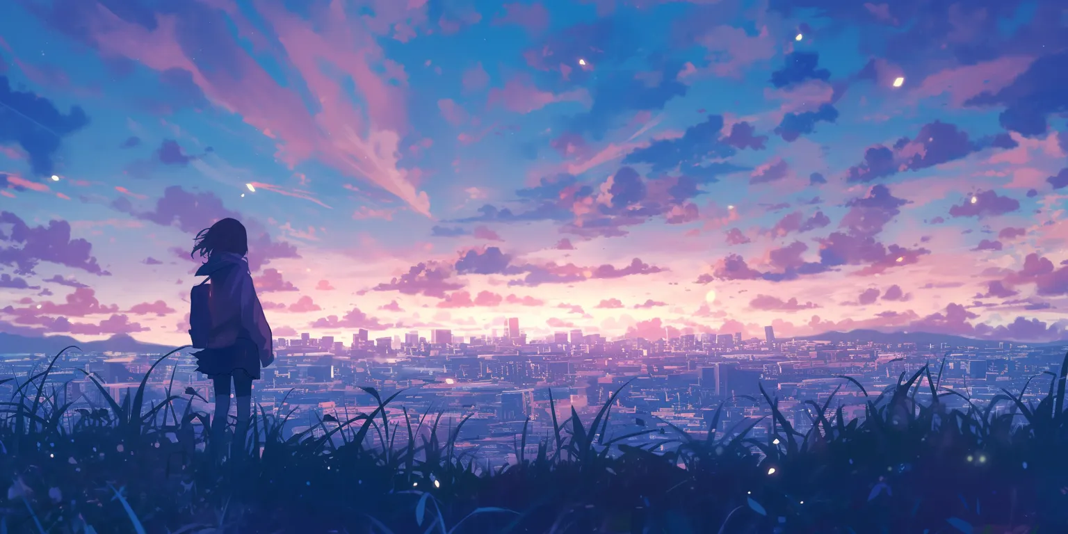 anime wallpaper cool 3440x1440, 2560x1440, sunset, scenery, background