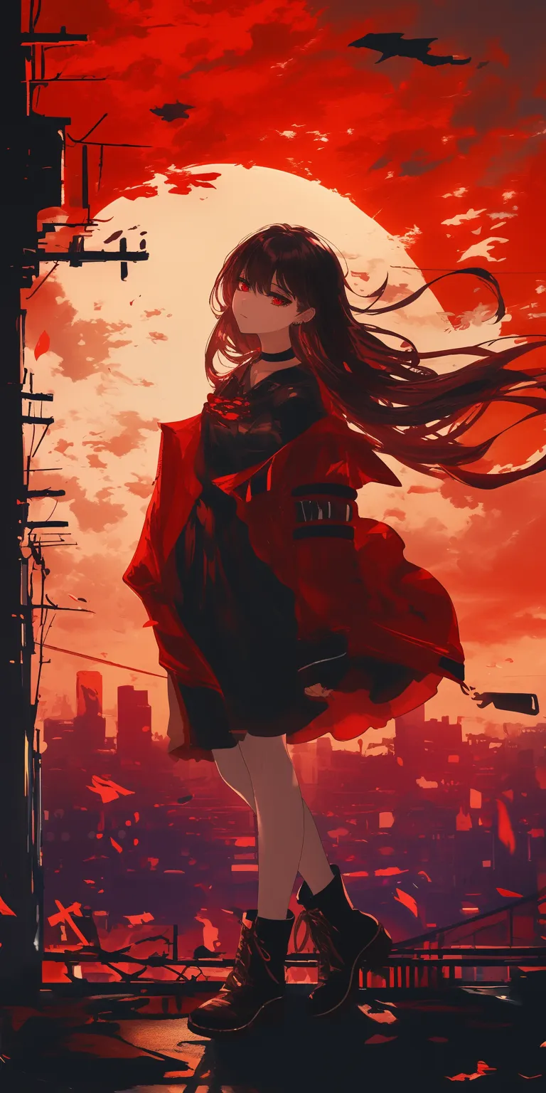 red wallpaper anime yumeko, kakegurui, akame, rwby, nezuko