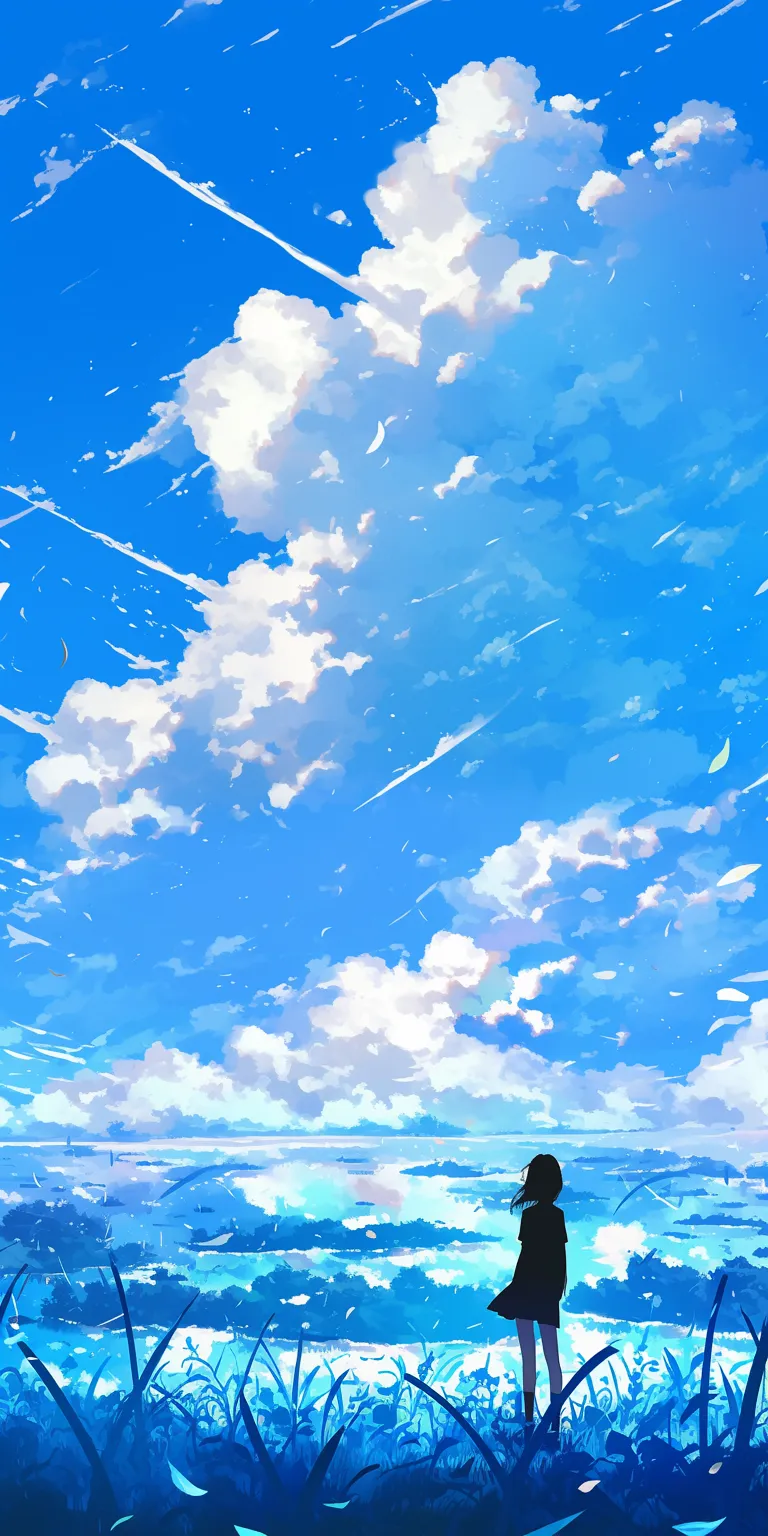 cool anime wallpaper sky, ciel, backgrounds, 2560x1440, 3440x1440