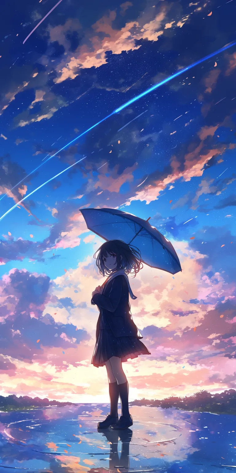 cartoon desktop wallpaper ciel, sky, dazai, noragami, rain