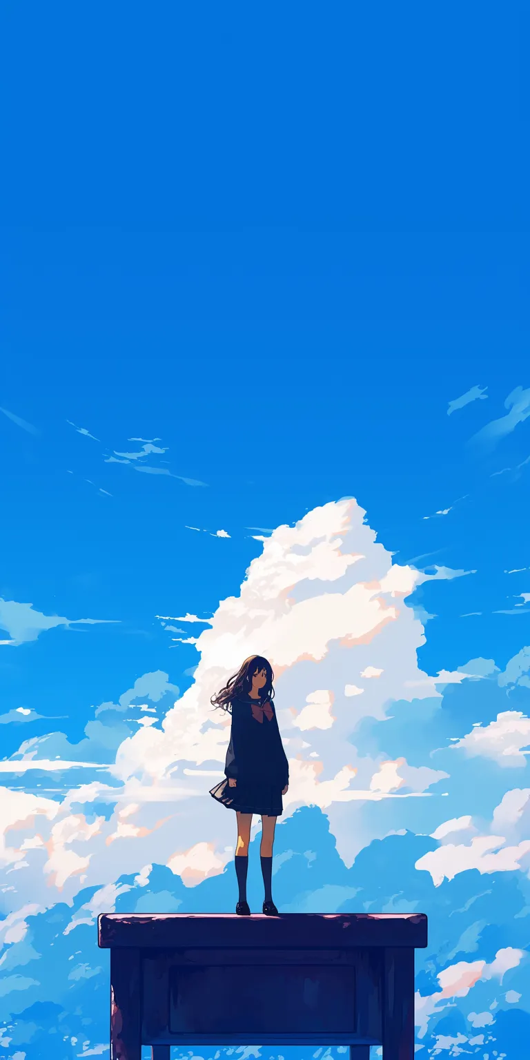 anime minimalist wallpaper sky, ghibli, haru, flcl, hyouka