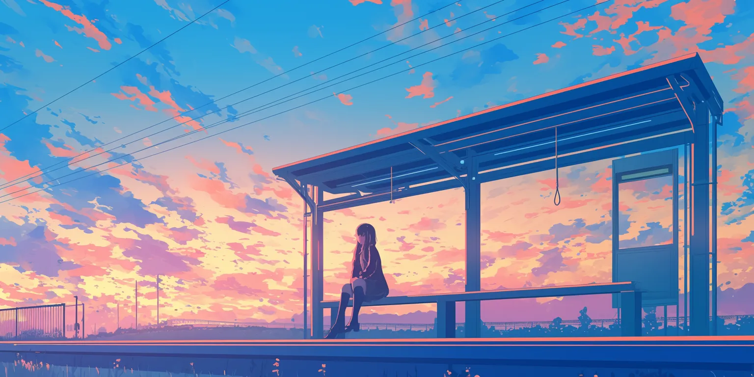 aesthetic anime wallpaper 3440x1440, lofi, 2560x1440, sky, sunset