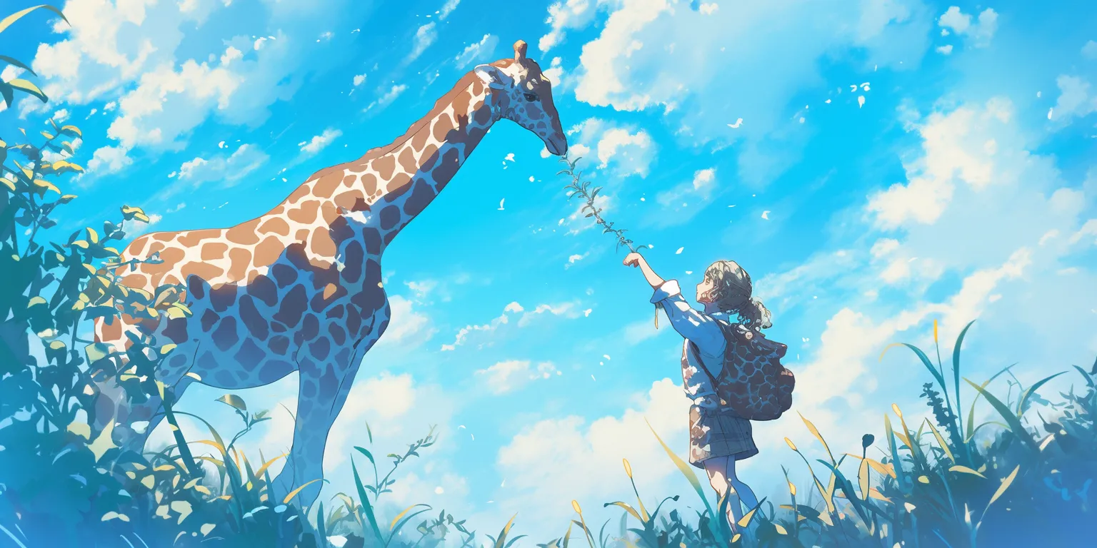 giraffe wallpaper giraffe, ghibli, yuujinchou, animation, natsume