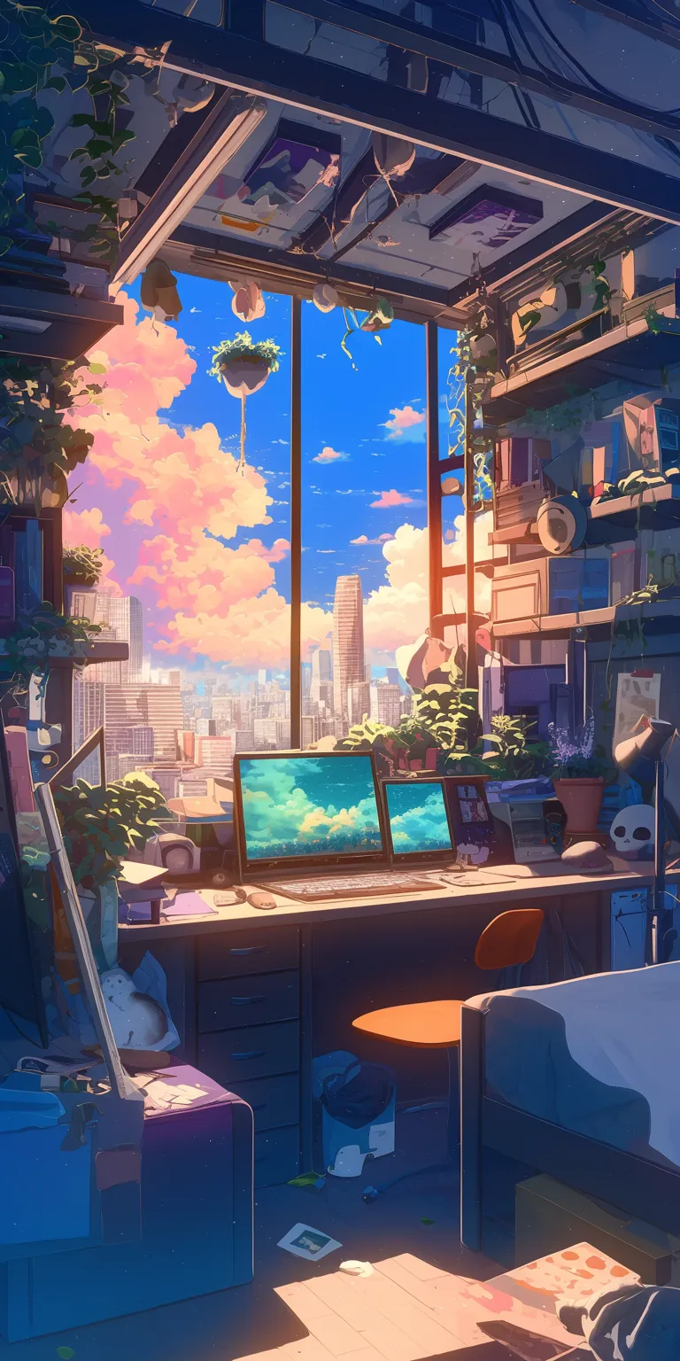 bedroom anime background classroom, backgrounds, lofi, computer, windows