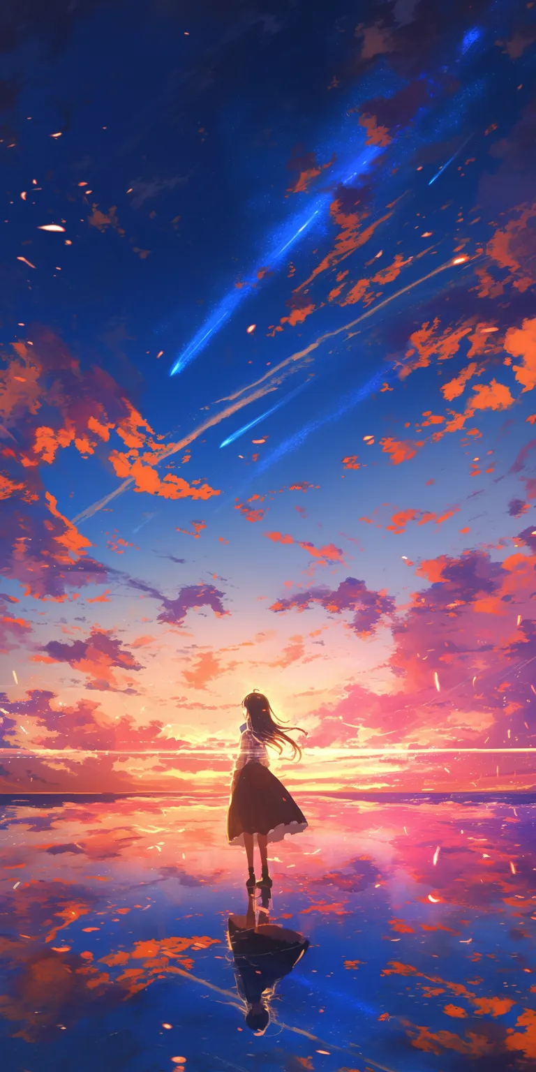 anime computer backgrounds sky, sunset, ocean, lockscreen, ghibli