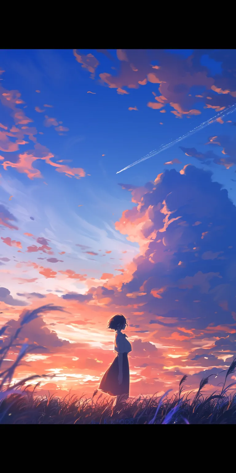 anime cool wallpaper sky, flcl, ghibli, ciel, sunset