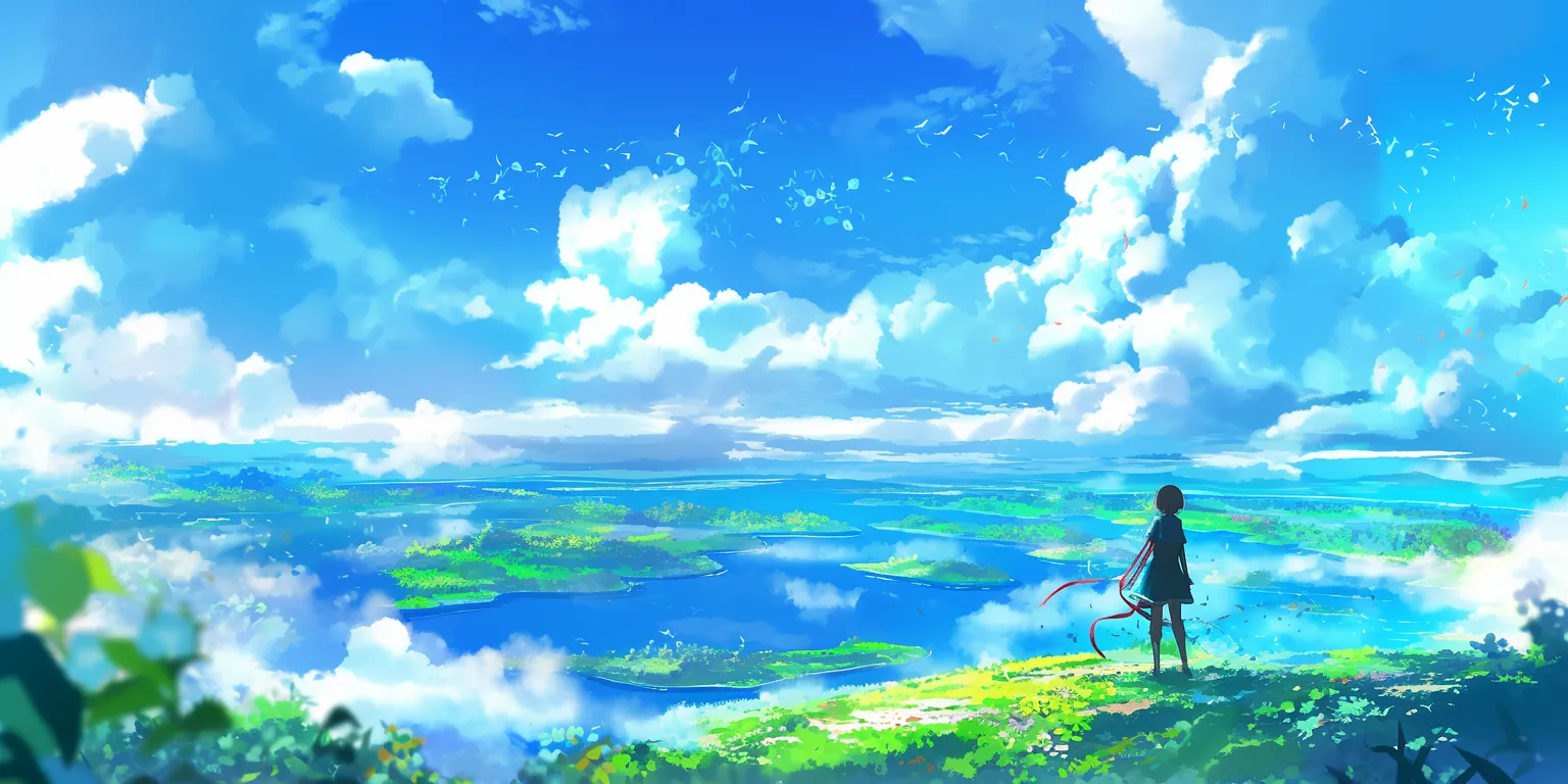 cool anime wallpaper ghibli, scenery, sky, 3440x1440, 2560x1440