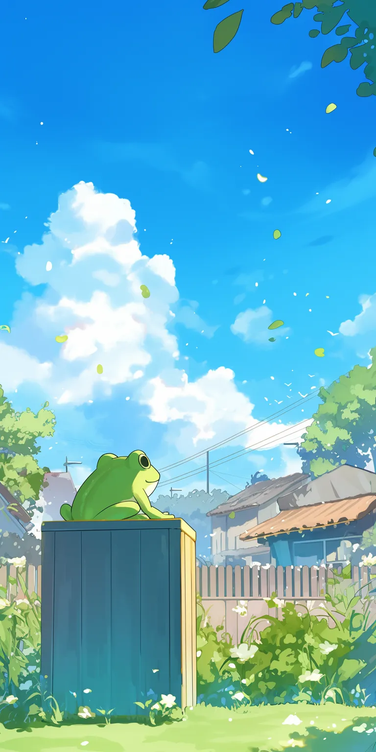 cute frog background frog, yuru, ghibli, yotsuba, backgrounds