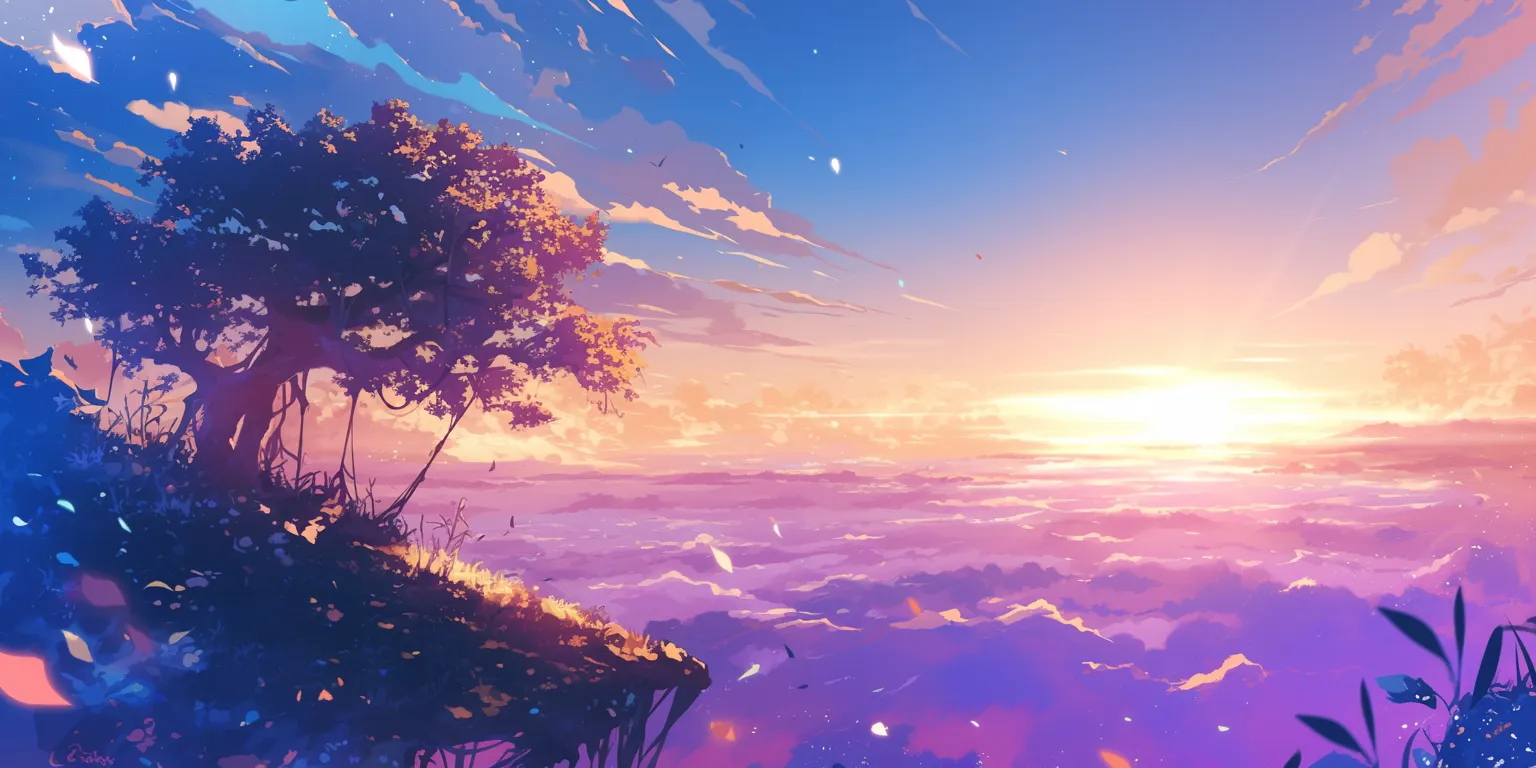 anime scenery wallpaper 4k 2560x1440, 3440x1440, 1920x1080, sunset, background