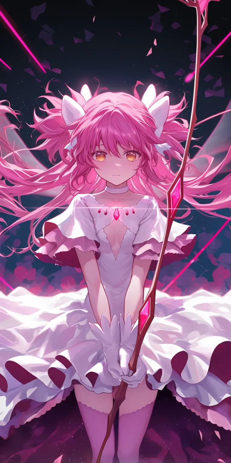 madoka wallpaper madoka, zerochan, kuromi, kurama, pink