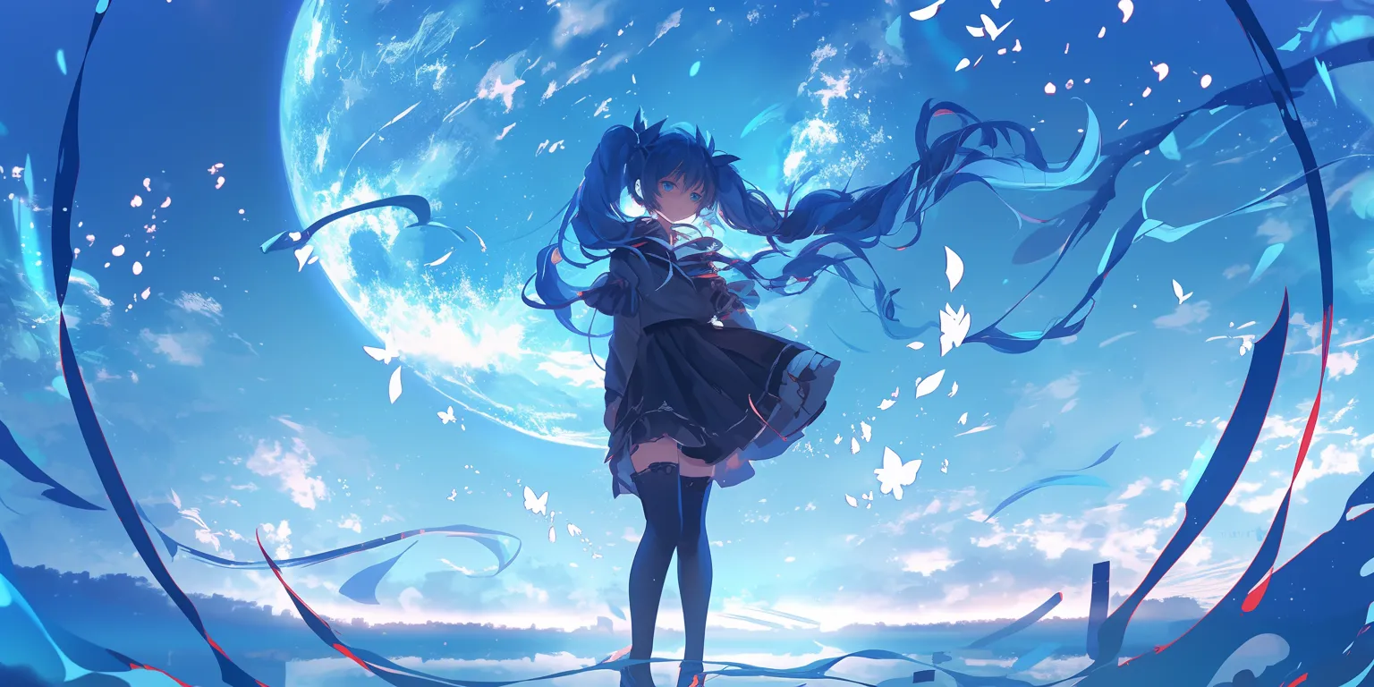 anime wallpaper 4k for pc ciel, tohka, ocean, aqua, sky