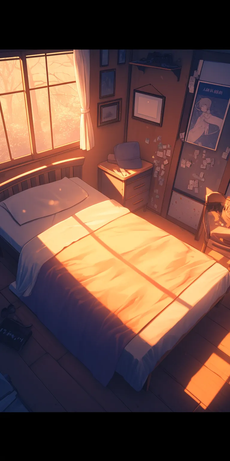 anime bed background bedroom, room, bed, lofi, 3440x1440