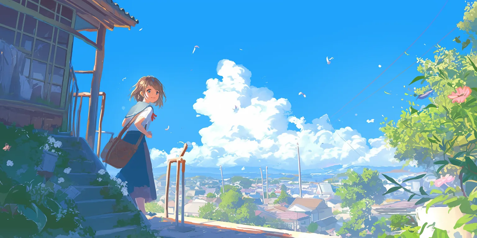anime cute wallpaper ghibli, nazuna, sky, 3440x1440, mirai