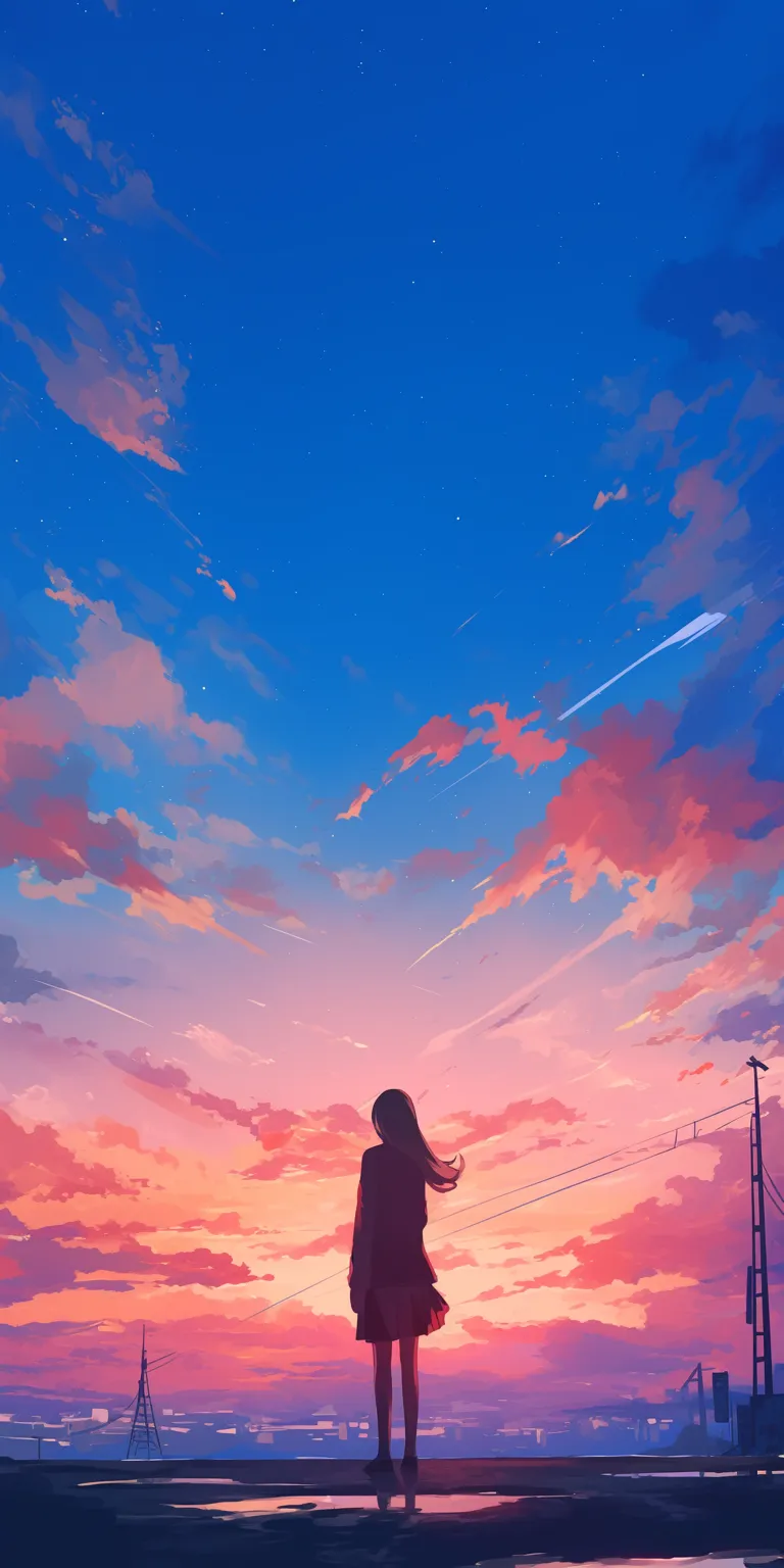 moving anime wallpaper sky, flcl, sunset, lockscreen, noragami