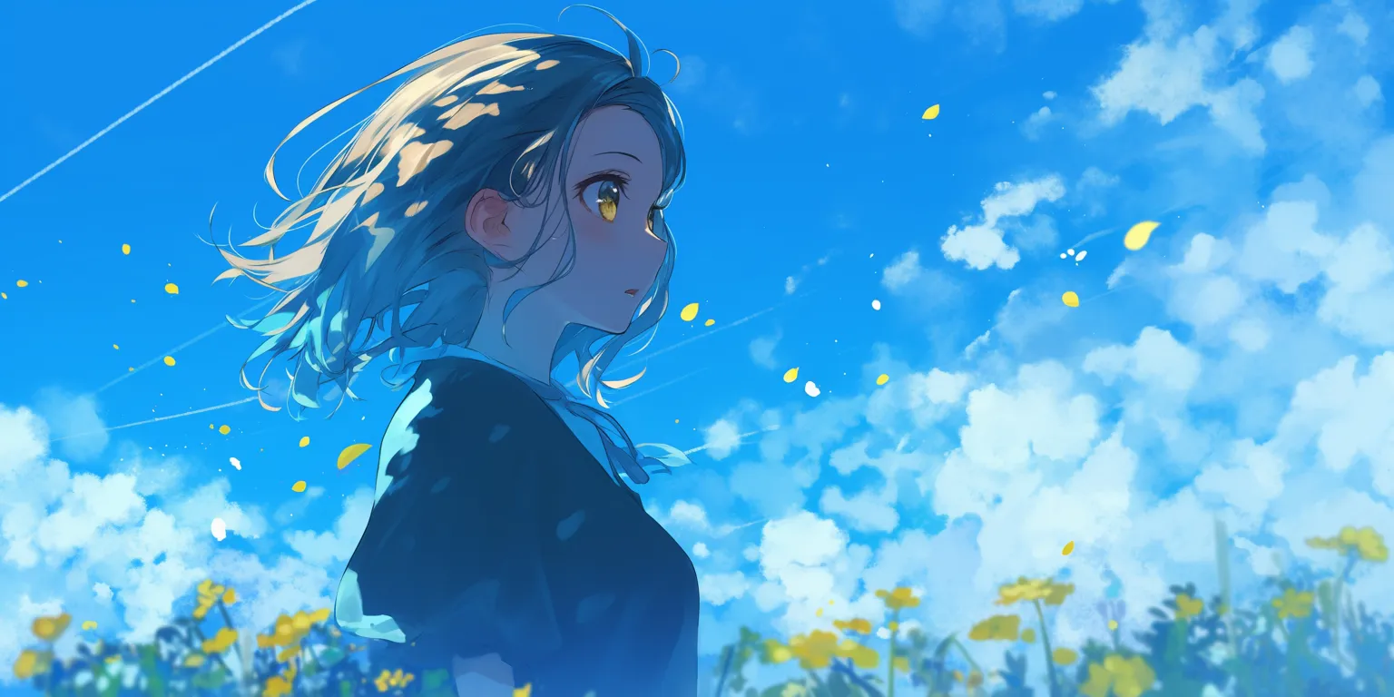 ipad anime wallpaper ghibli, evergarden, sky, ocean, blossom