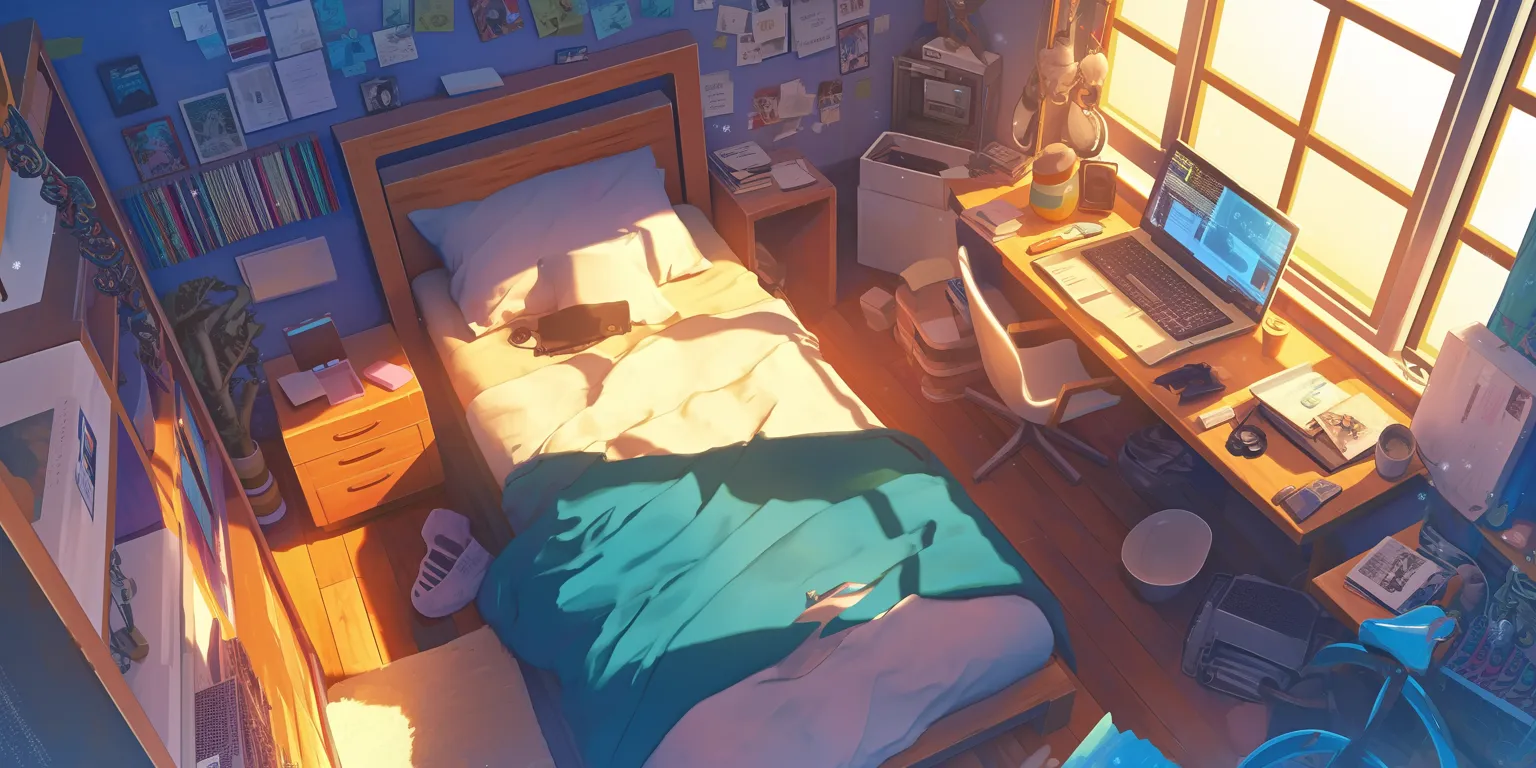 anime bed background bedroom, room, bed, 3440x1440, ghibli