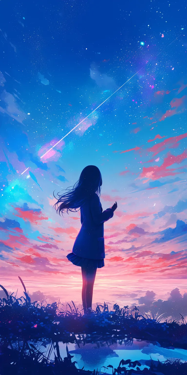 beautiful anime wallpaper sky, galaxy, lockscreen, space, star