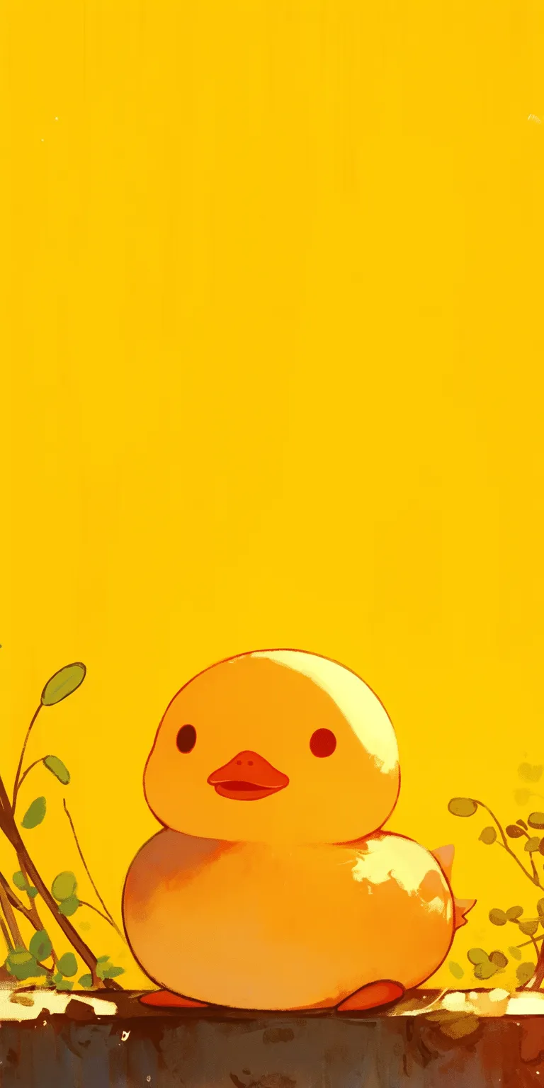 cute duck wallpaper yellow, duck, lockscreen, wallpaper, sun