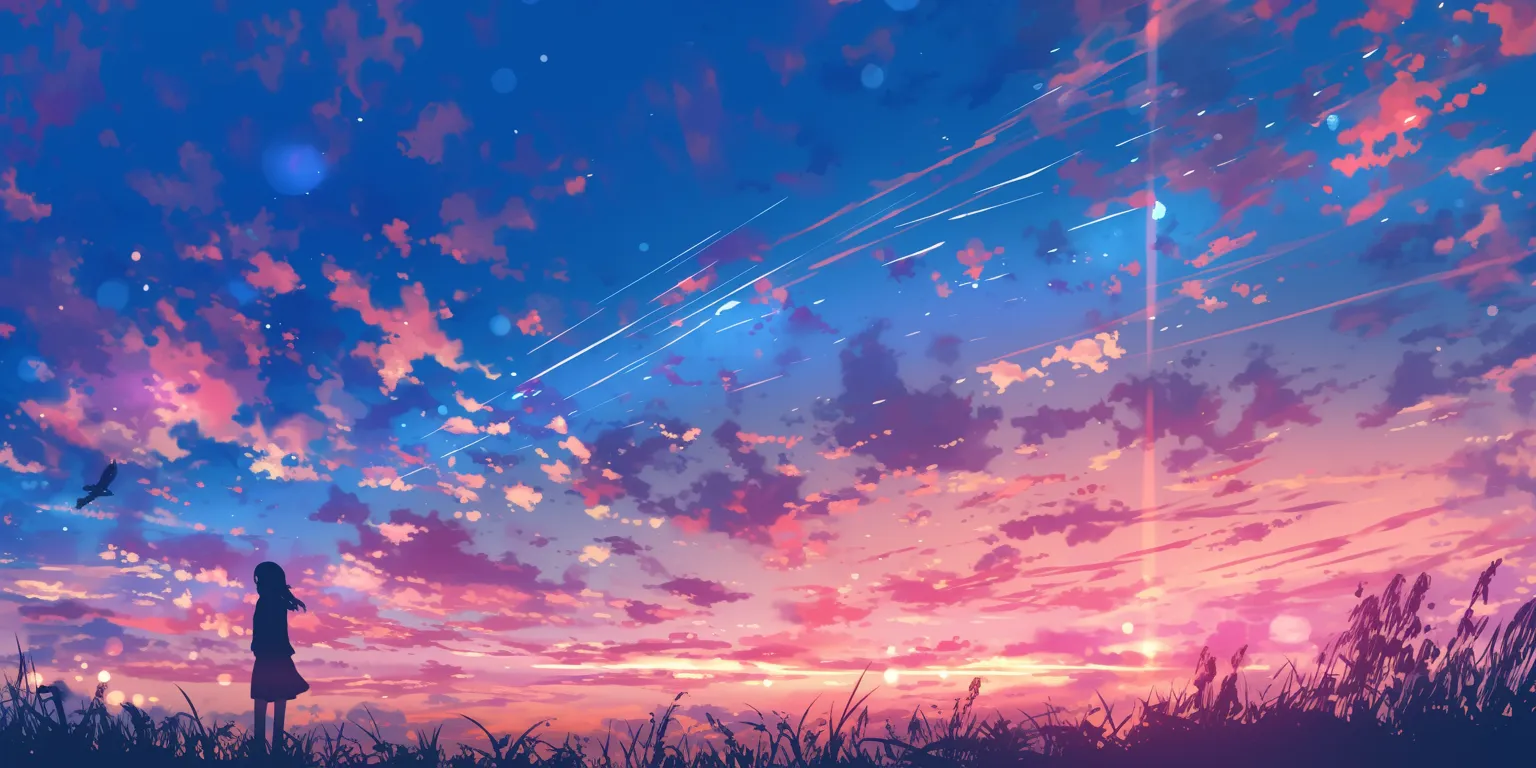 aesthetic anime wallpaper phone sky, ciel, sunset, scenery, natsume