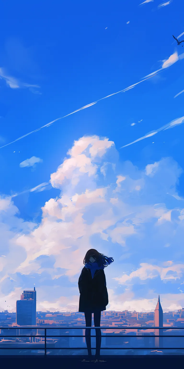 laptop anime wallpaper sky, ciel, flcl, ghibli, stray