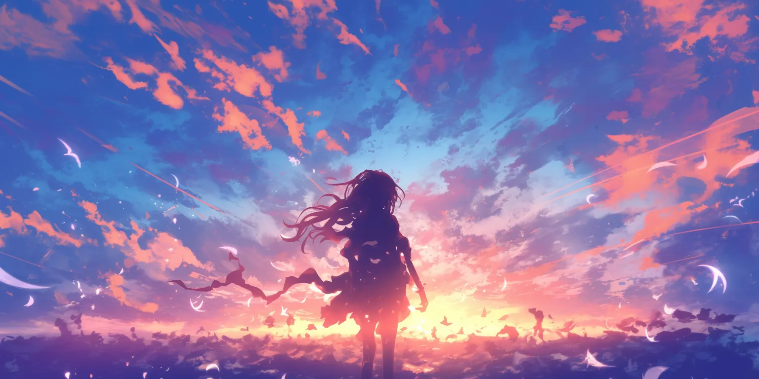1920 x 1080 anime wallpaper sky, sunset, dororo, nishimiya, ocean