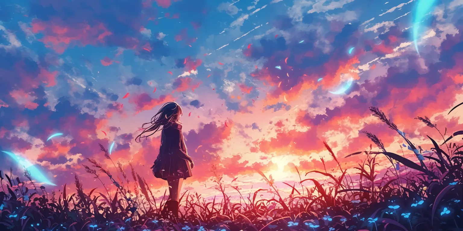 4k anime wallpaper pc sky, bocchi, 2560x1440, sunset, yuru