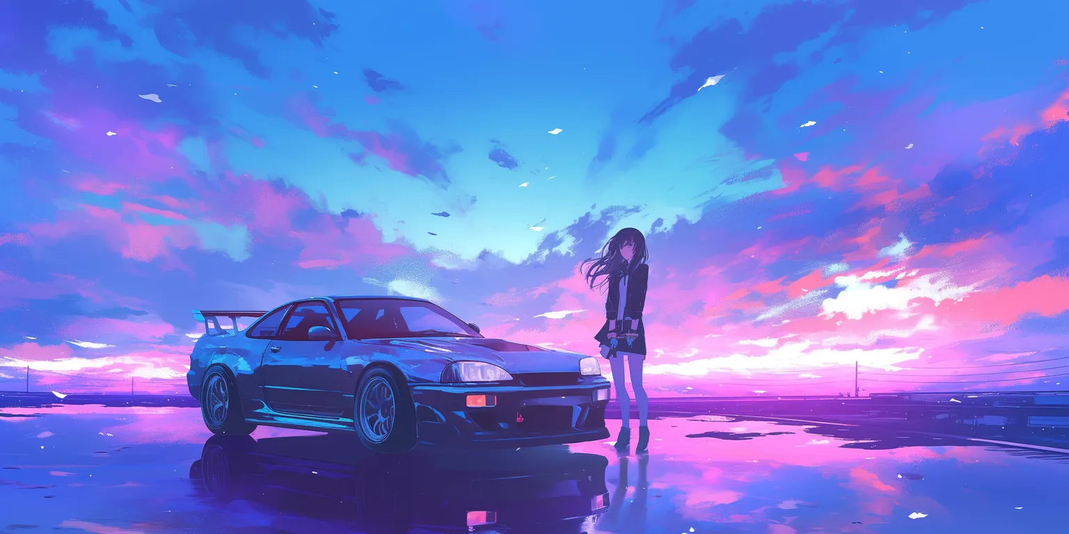anime car wallpaper 3440x1440, 2560x1440, aesthetic, 1920x1080, vaporwave