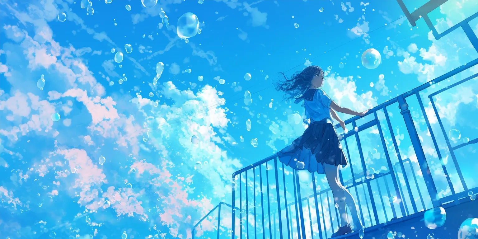 moving wall paper ciel, sky, 1920x1080, nishimiya, blue