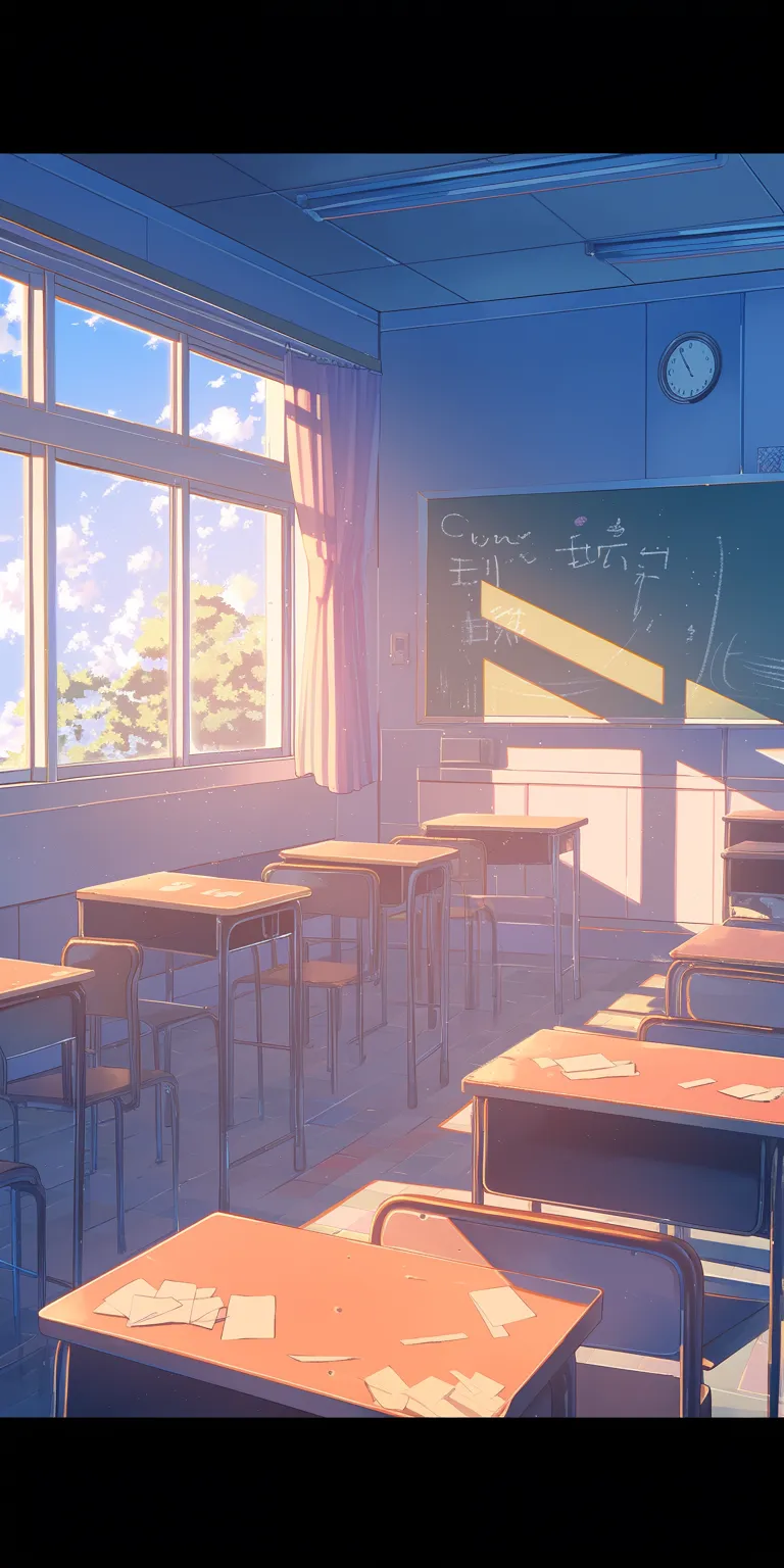 anime classroom background classroom, teacher, study, erased, 1920x1080
