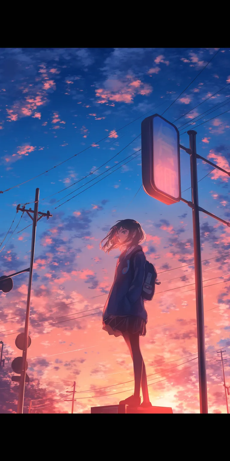 aesthetic wallpaper anime sky, lofi, flcl, sunset, 3440x1440