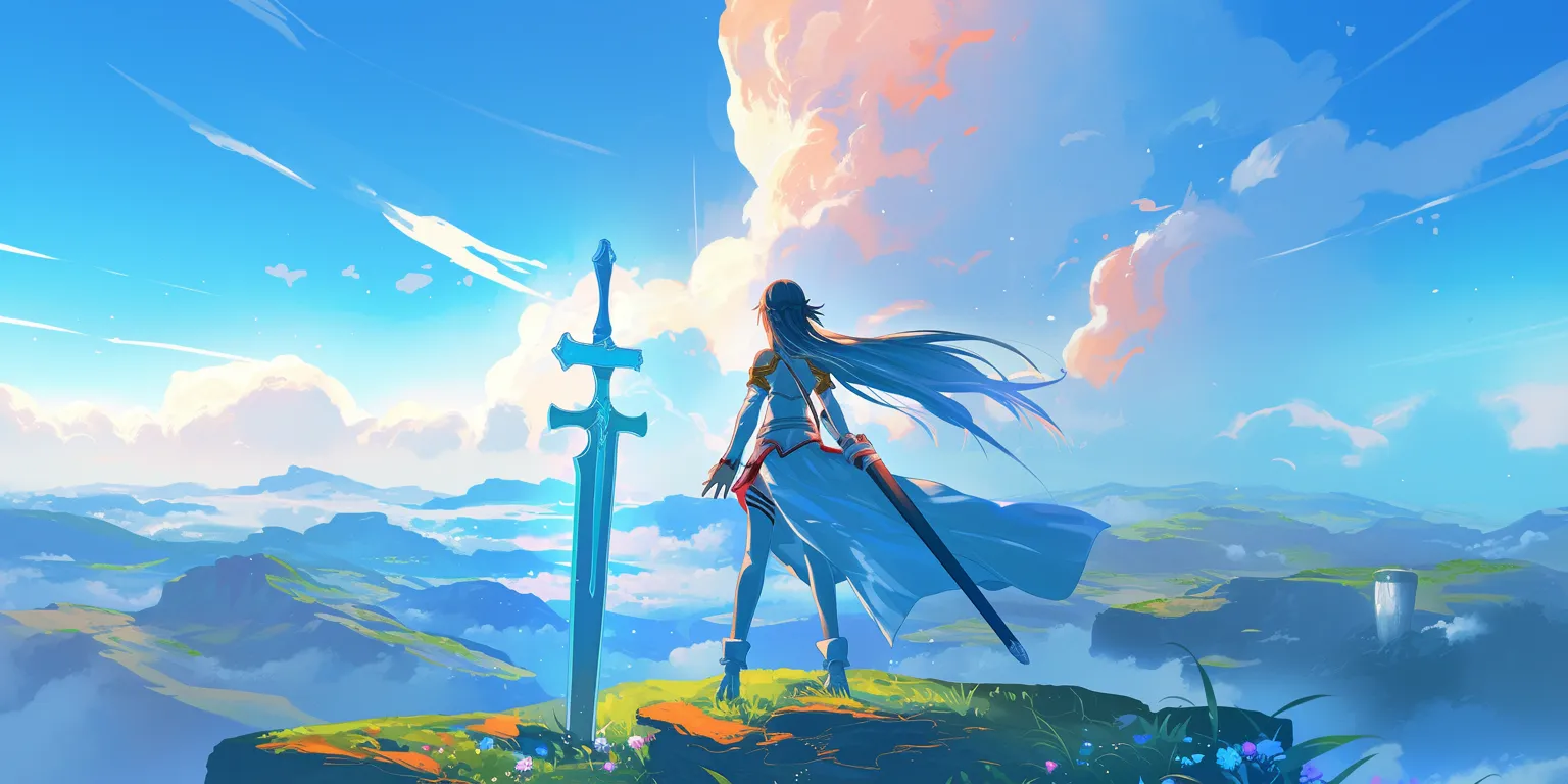 sword art online wallpaper phone sky, aqua, dororo, 3440x1440, 2560x1440