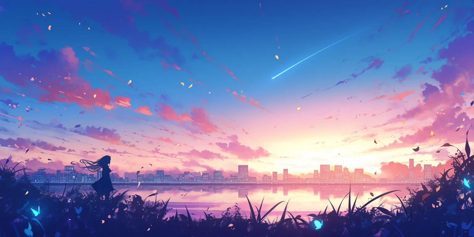 anime kawaii wallpaper 2560x1440, 3440x1440, sunset, 1920x1080, backgrounds