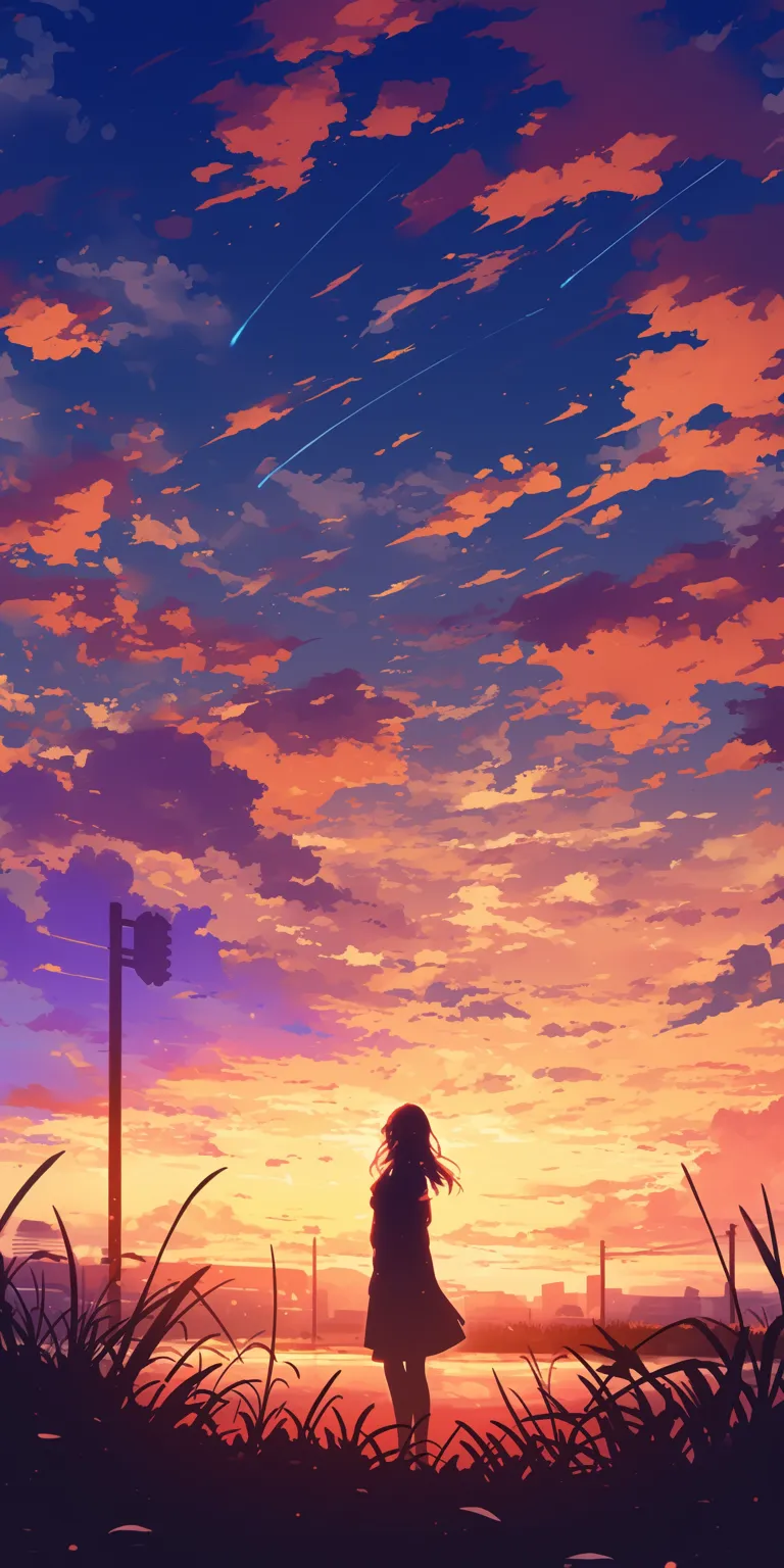anime background sunset, flcl, sky, lockscreen, noragami