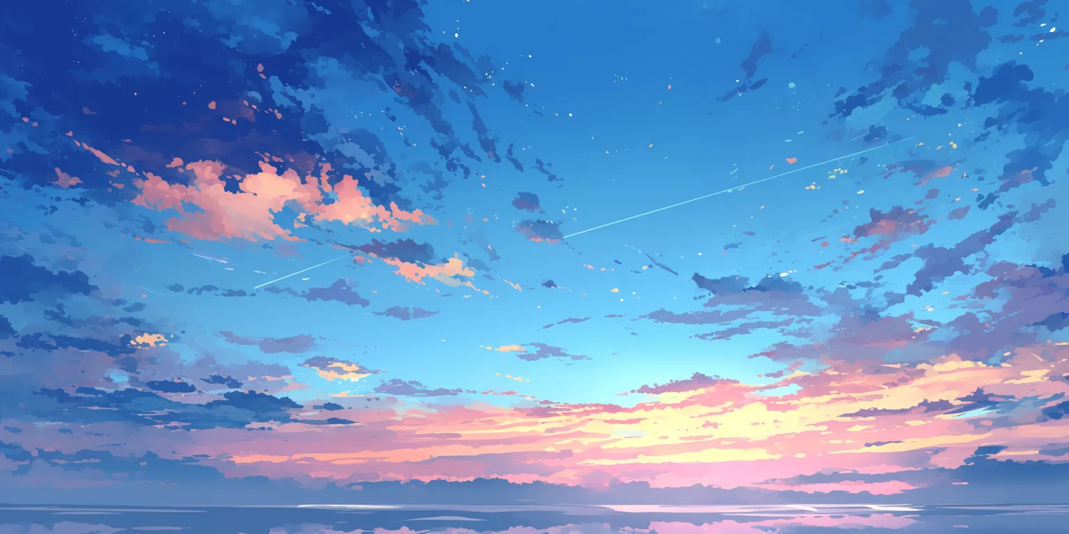 anime sky wallpaper sky, ciel, 2560x1440, sunset, 3440x1440