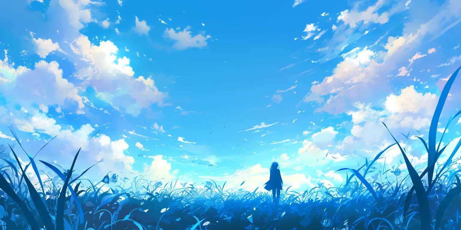 manga wallpaper sky, ciel, evergarden, field, 2560x1440
