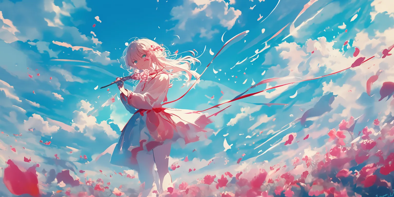 anime wallpaper pink sakura, 2560x1440, 1920x1080, blossom, madoka