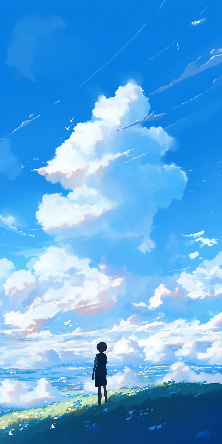 wallpaper mobile anime sky, ciel, backgrounds, 2560x1440, scenery