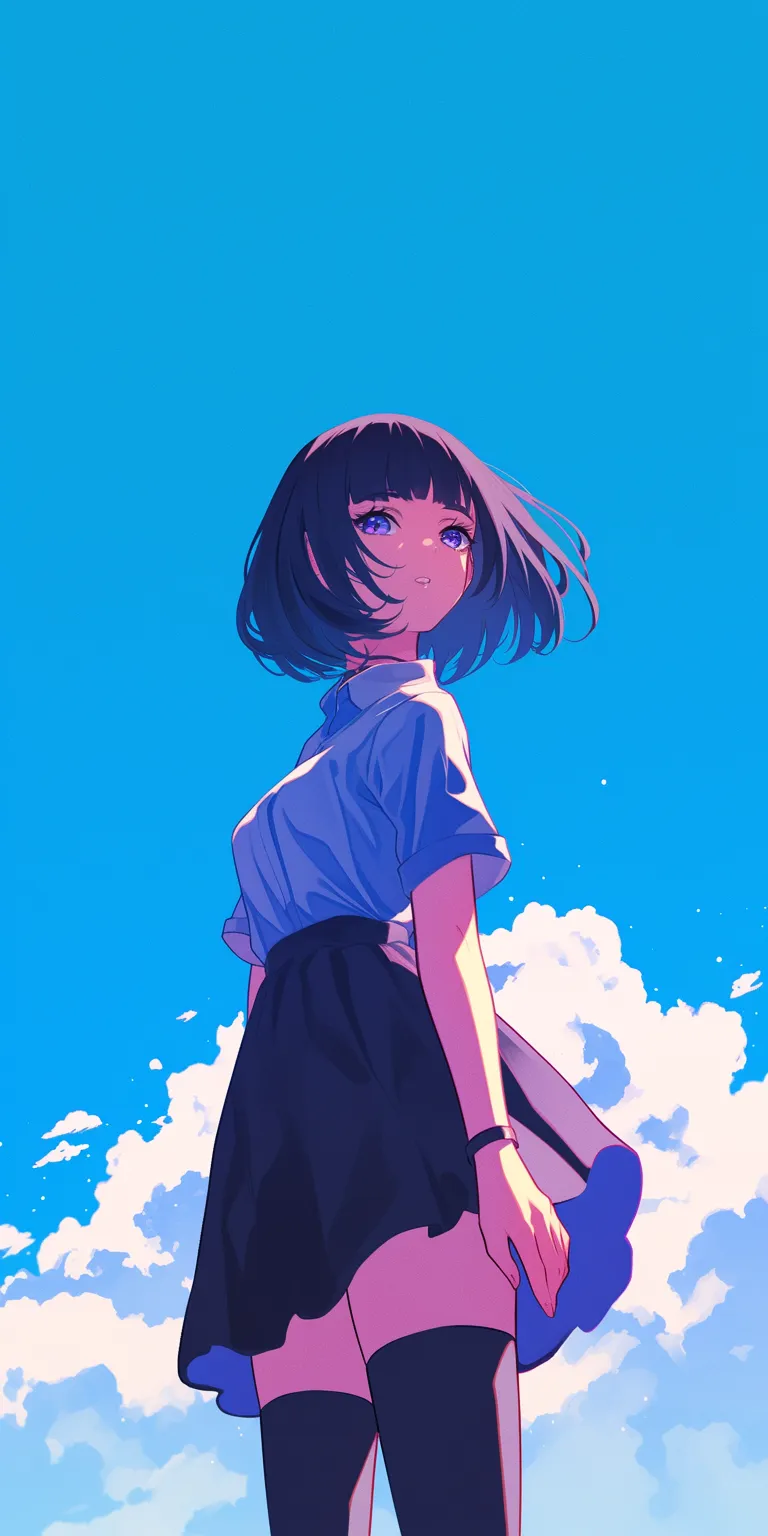 aesthetic wallpaper anime sky, flcl, haru, juuzou, hyouka