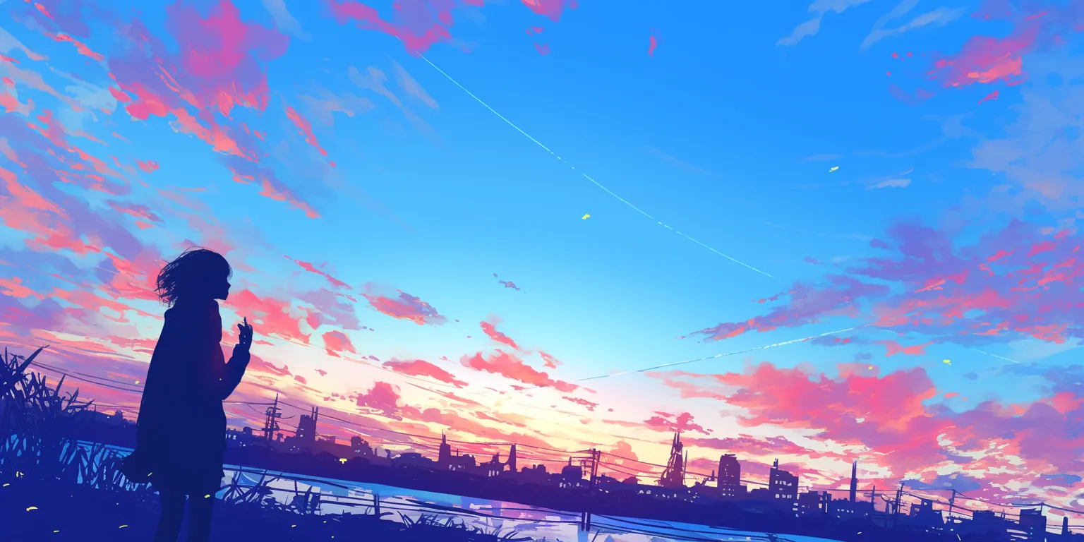 iphone anime wallpaper sunset, sky, 3440x1440, flcl, 2560x1440