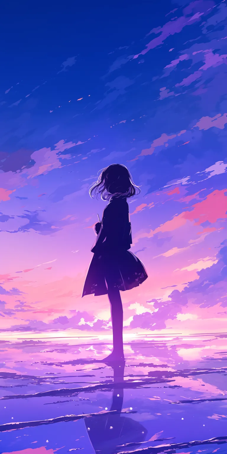 anime purple wallpaper haru, sky, ciel, touka, sunset