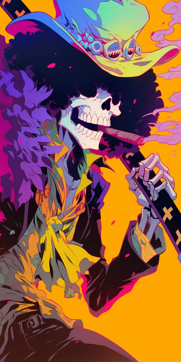 one piece brook wallpaper brook, bebop, joker, mob, death