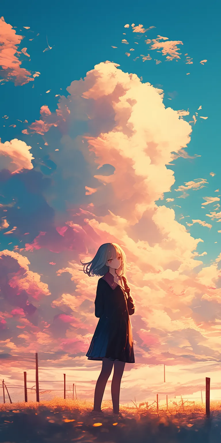 manga panel wallpaper sky, ghibli, flcl, yuru, sunset