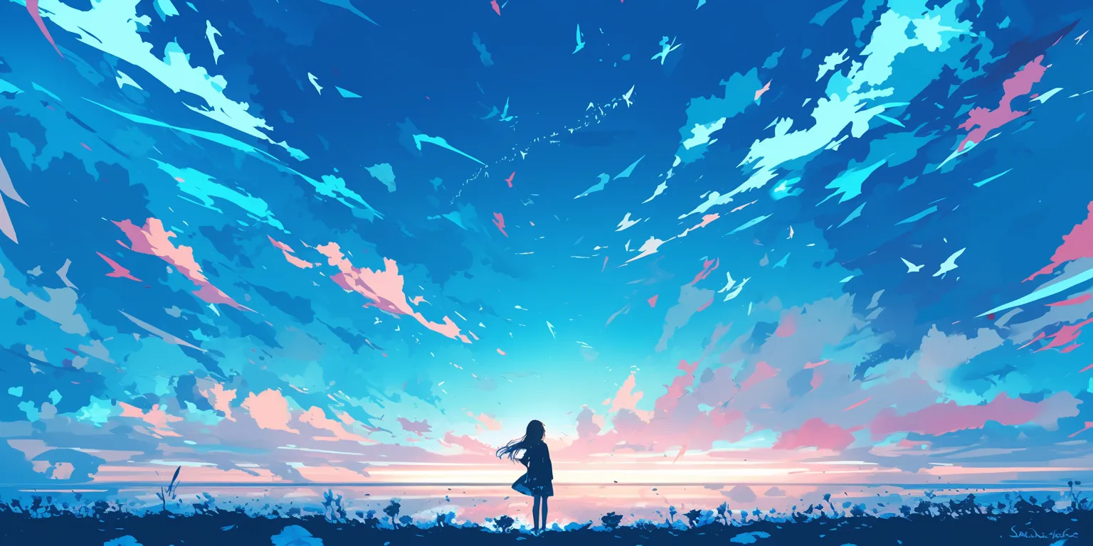 anime kawaii wallpaper sky, ocean, bocchi, ghibli, haru