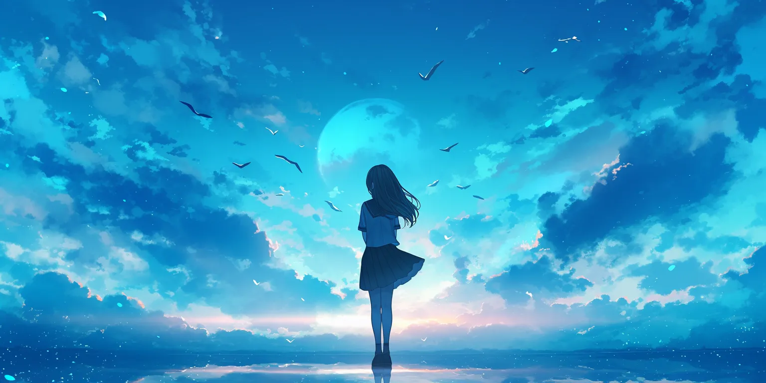 8k anime wallpaper sky, hatsune, aqua, ocean, ghibli