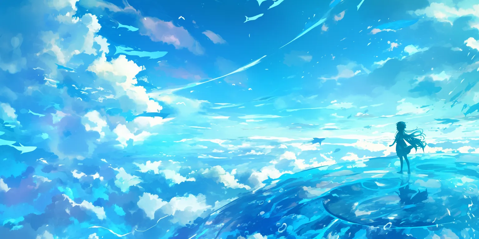 best anime wallpapers sky, ocean, backgrounds, 2560x1440, ciel