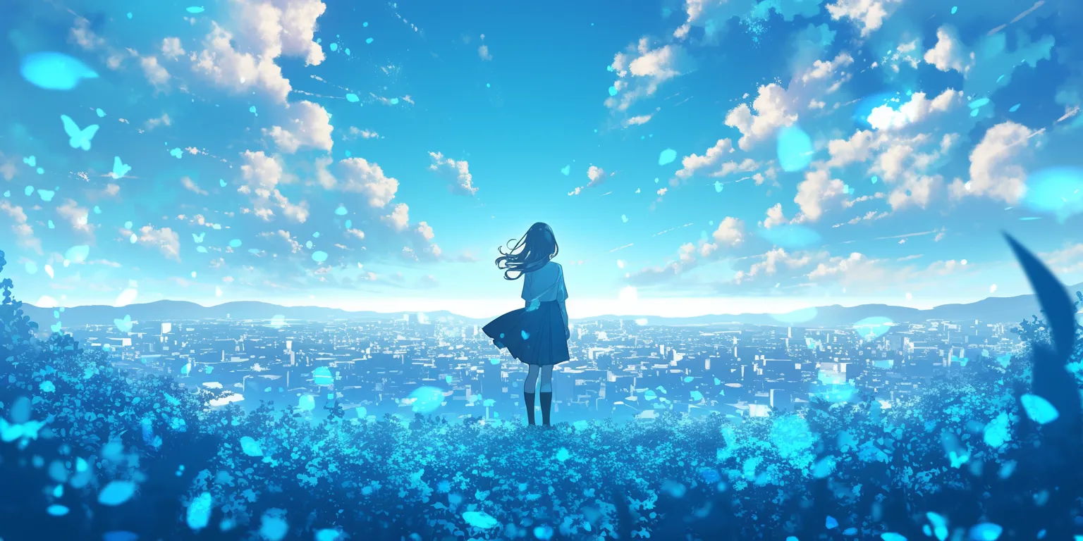 anime wallpaper 4k for pc sky, aqua, ocean, ciel, mirai