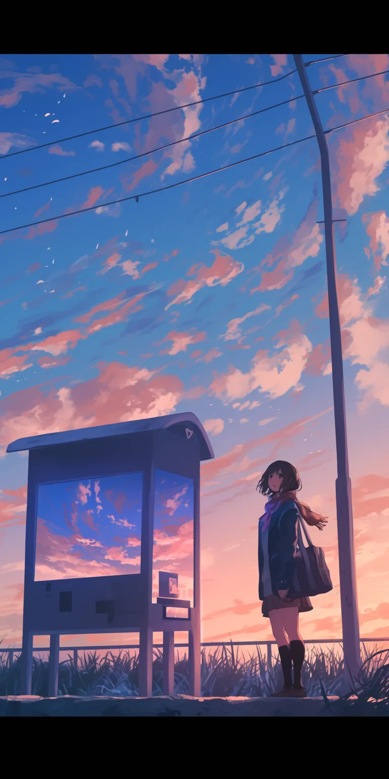 moving anime wallpaper flcl, lofi, sky, sunset, scenery