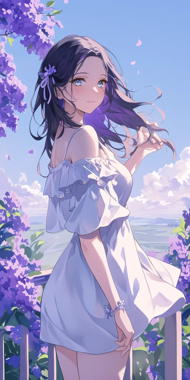 purple anime wallpaper hyouka, tohka, violet, hinata, yuri